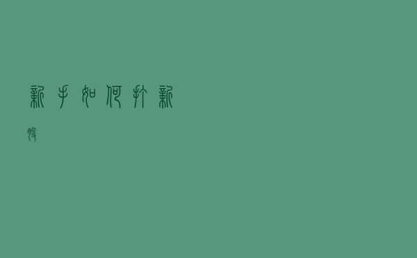 新手如何打新股？