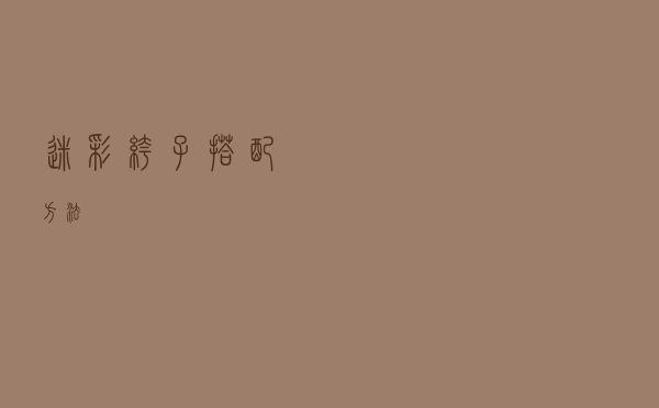 迷彩裤子搭配方法