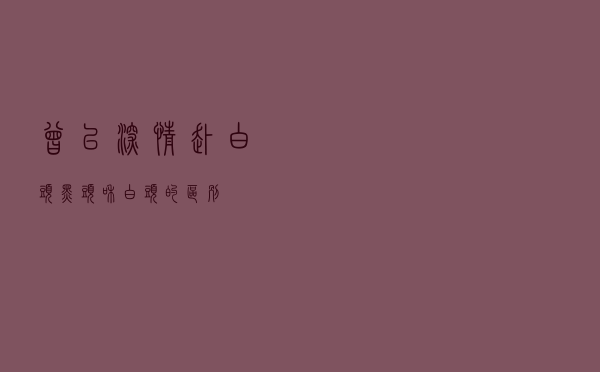 曾以深情赴白头，黑头和白头的区别