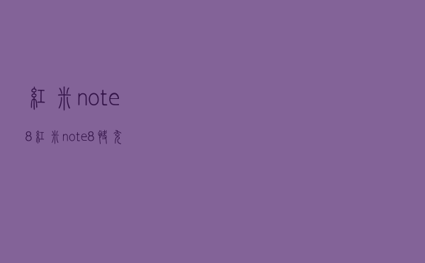 红米note8，红米note8快充