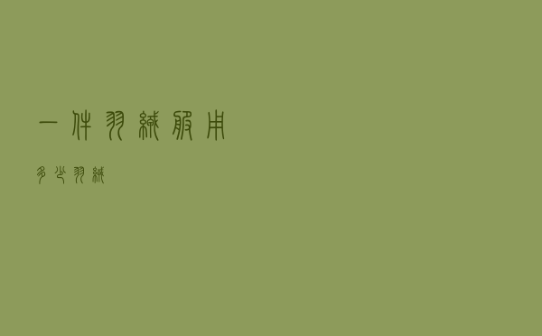 一件羽绒服用多少羽绒