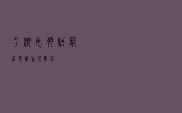平湖市羽绒服产业是怎么形成