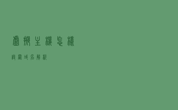 虚拟主机怎样设置域名解析