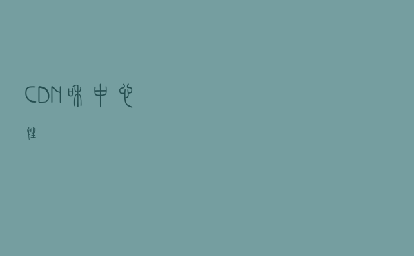 CDN和中心性