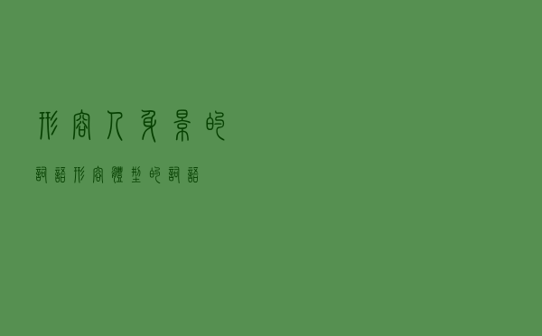 形容人身影的词语（形容体型的词语）