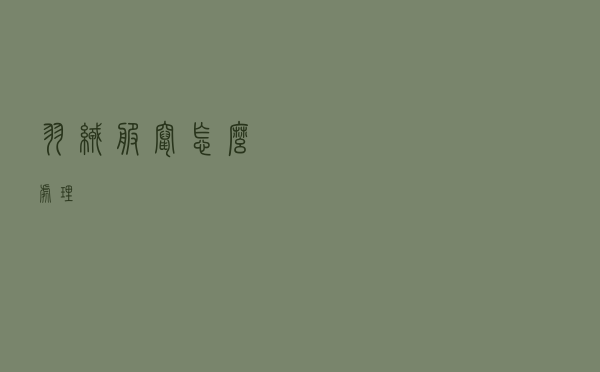 羽绒服窜怎么处理