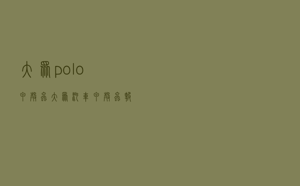 大众polo甲壳虫（大众汽车甲壳虫报价）