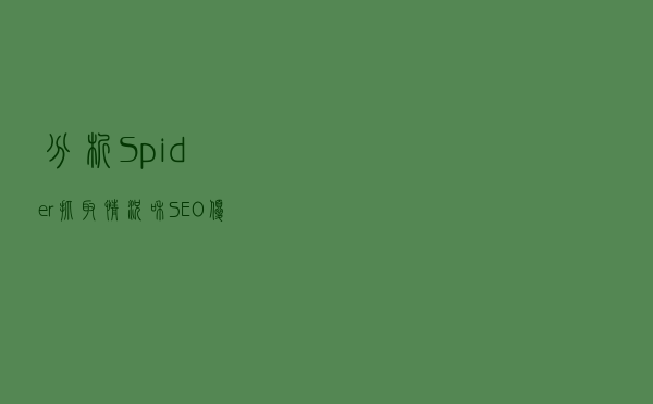 分析Spider抓取情况和SEO优化