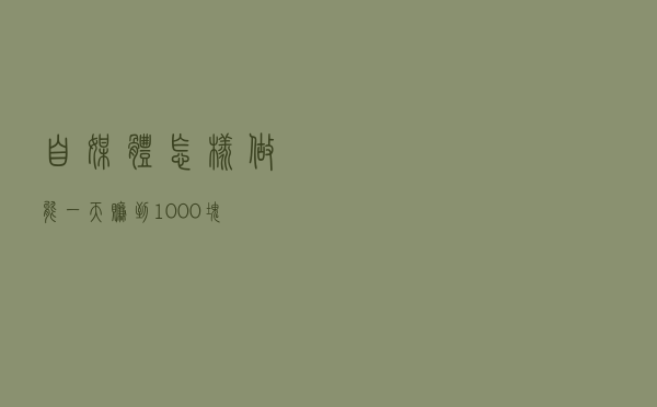 自媒体怎样做能一天赚到1000块？