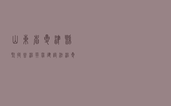 山东省夏津县坚持普治并举 建设“法治夏津”