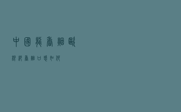 中国龙香烟_欧根纱香烟口感如何