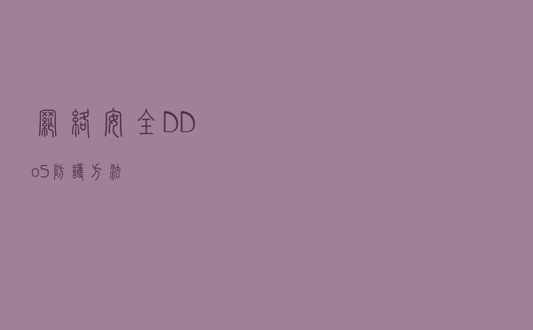 网络安全-DDoS防护方法