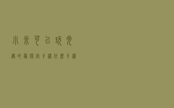 小米可以玩光遇的最便宜手机 - 什么手机玩光遇画质好