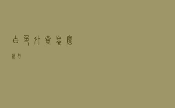 白色外套怎么洗好