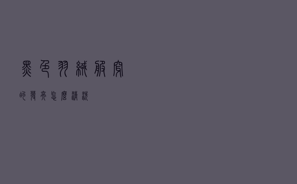 黑色羽绒服穿的发亮怎么清洗