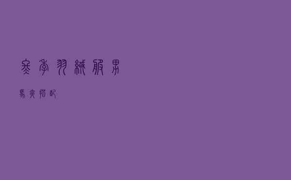 冬季羽绒服男马夹搭配