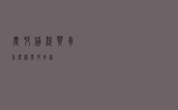 农村贷款买车怎么样，农村车贷