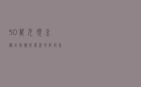 30万元现金遇火灾，烧成黑炭的纸钞怎样才能兑换？