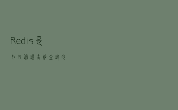 Redis是如何保证高效查询的？