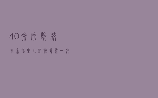 40余所院校在京招生小语种专业 一文带你了解报考流程