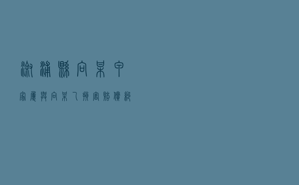 溆浦县向某甲家属与向某乙损害赔偿纠纷调解案