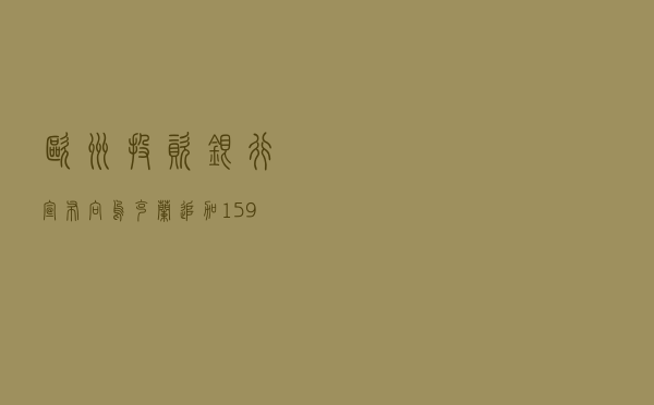 欧洲投资银行宣布向乌克兰追加15．9亿欧元贷款