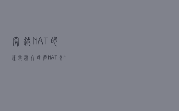 穿越NAT的迷雾：深入理解NAT和NAT穿透，STUN、TURN、ICE的关系