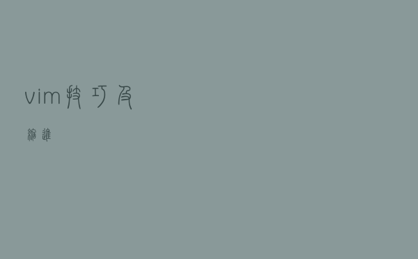 vim 技巧 及缩进