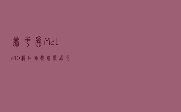 曝华为Mate 40将配备双扬声器 或与Mate20X同款