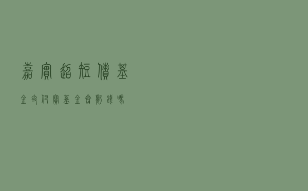 嘉实超短债基金（支付宝基金会亏钱吗）