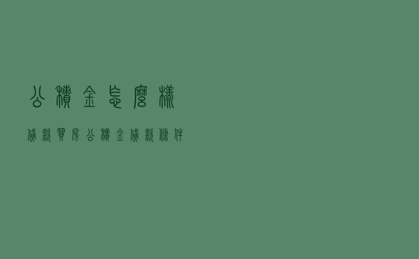 公积金怎么样贷款买房，公积金贷款条件