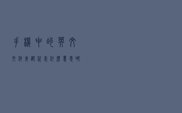 手机中的英文文件夹都代表什么意思？哪些是可以删除的？