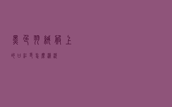黑色羽绒服上的口红印怎么清洗
