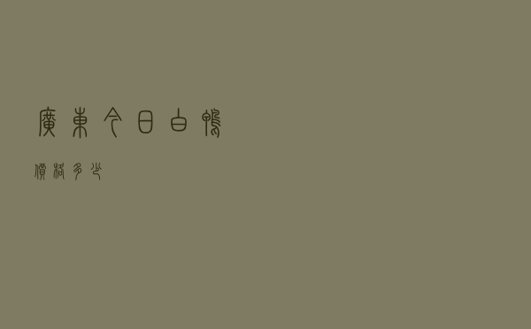 广东今日白鸭价格多少