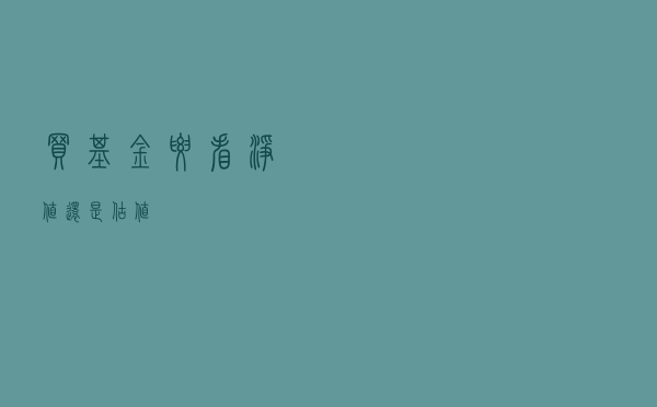 买基金，要看净值还是估值？