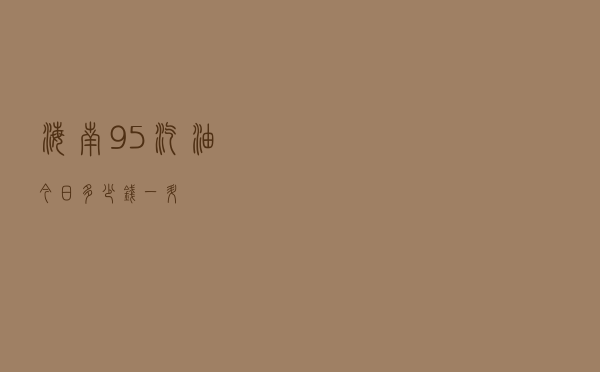 海南95汽油今日多少钱一升