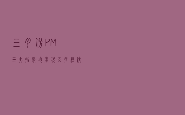 三月份PMI三大指数均实现回升 经济恢复动力持续增强丨经济聚焦 三月份PMI三大指数均实现回升 经济恢复动力持续增强丨经济聚焦