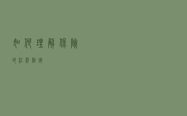 如何理解保险的杠杆作用？