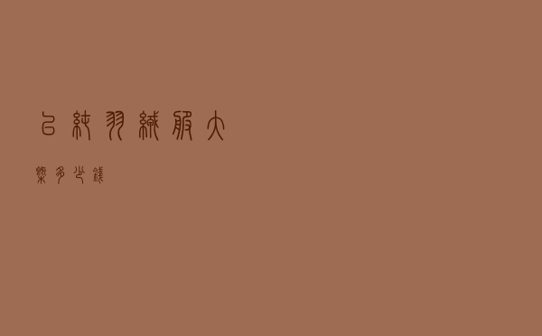 以纯羽绒服大概多少钱