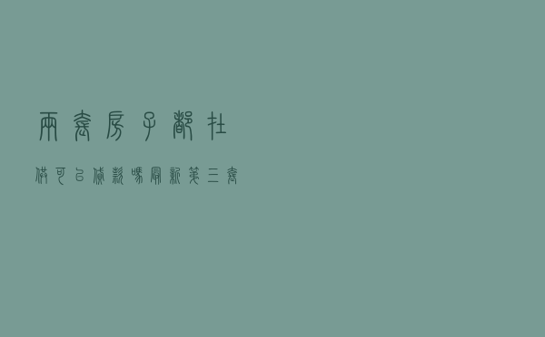 两套房子都在供可以贷款吗_最新第三套房认定标准