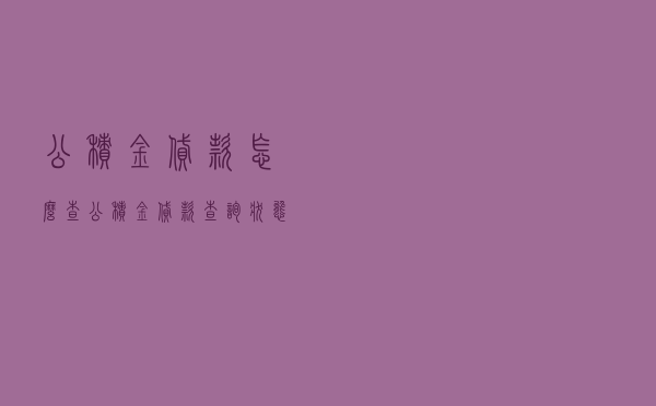公积金贷款怎么查（公积金贷款查询状态显示）
