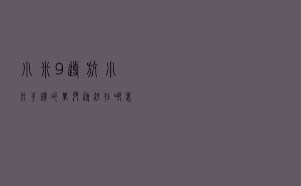 小米9导航（小米手机的北斗导航在哪里）