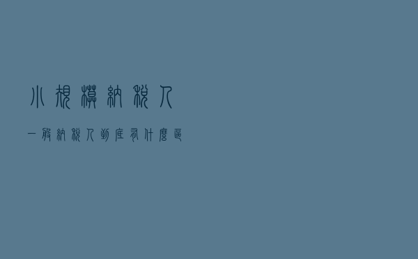 小规模纳税人、一般纳税人到底有什么区别