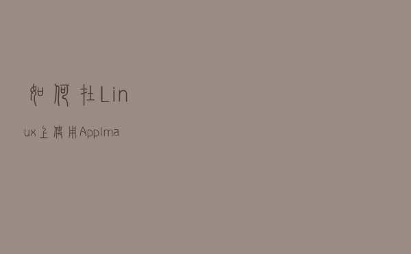 如何在 Linux 上使用 AppImage