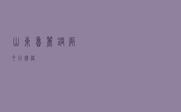 山东鲁丽钢厂今日价格