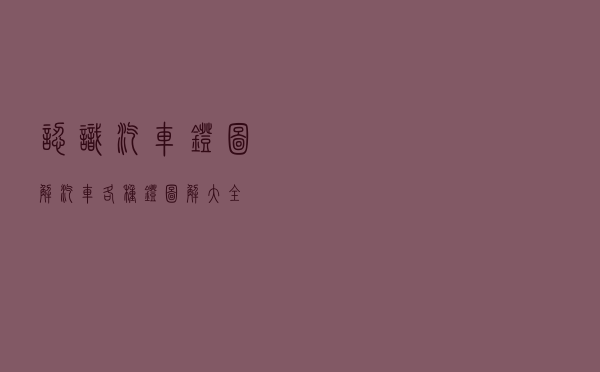 认识汽车灯图解，汽车各种灯图解大全