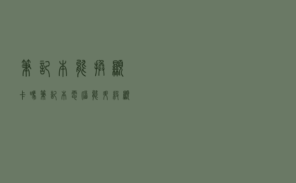 笔记本能换显卡吗「笔记本电脑能升级显卡吗」