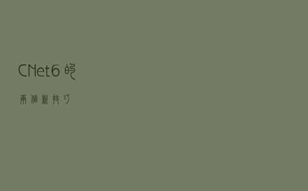 C# - .Net6 的两个新技巧