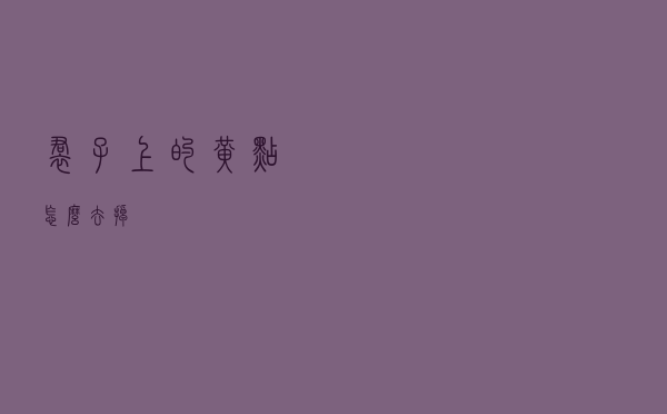 裙子上的黄点怎么去掉