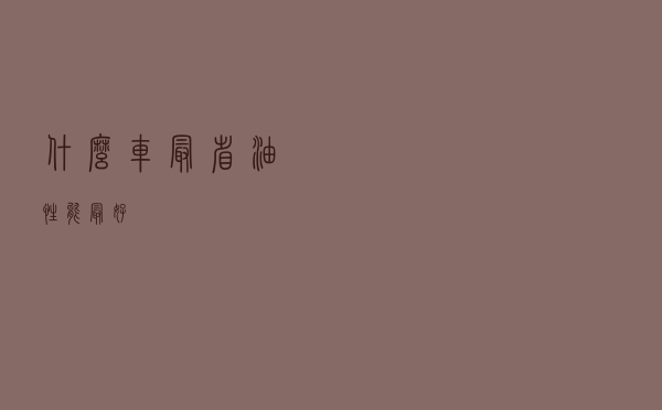 什么车最省油性能最好